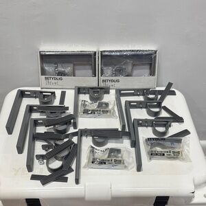 Lot of IKEA Betydlig Gray Curtain Rod Holders